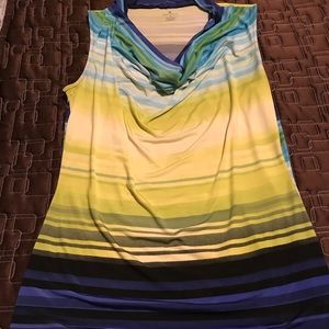 🌈Colorful drape neck top by Worthington.